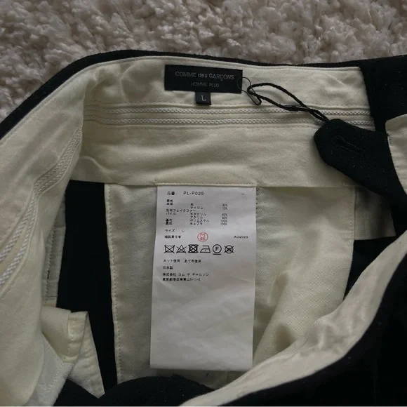 Comme des Garçons Homme Plus Black AW23 Faux-Fur & Tweed Shorts Designer - Picture 8 of 13